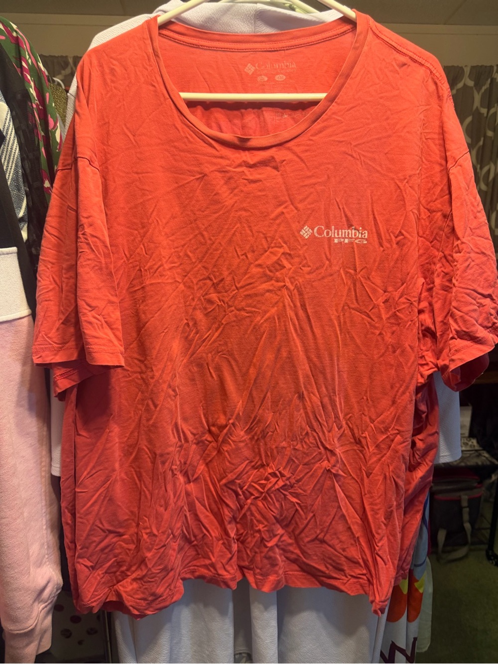 Columbia Men's Short Sleeve Tee in Coral Orange